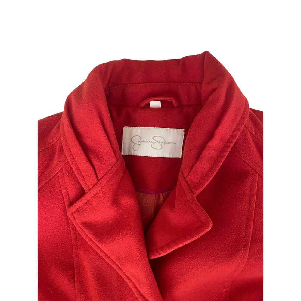 Jessica Simpson Red Peacoat Jacket Size Large - Picture 3 of 7